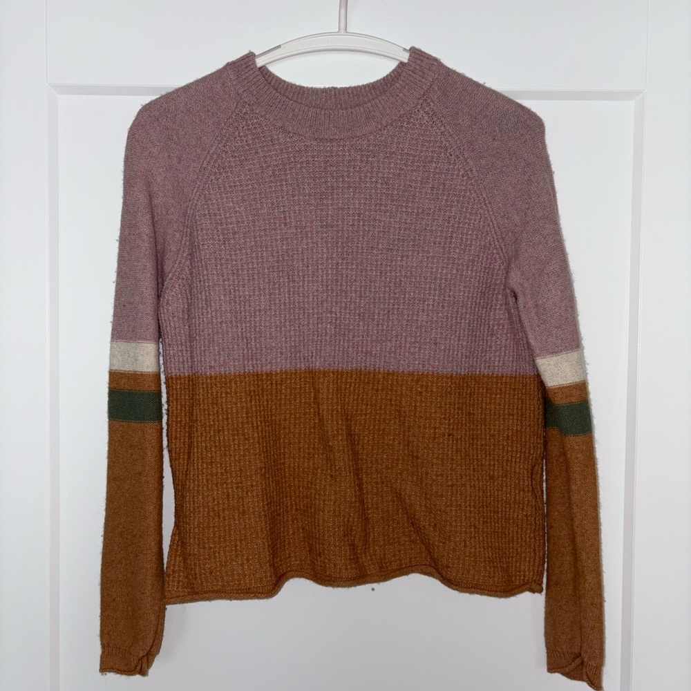 Madewell Striped Roll-Trim Waffle Pullover Sweater in Cotton-Merino Yarn - Picture 3 of 6